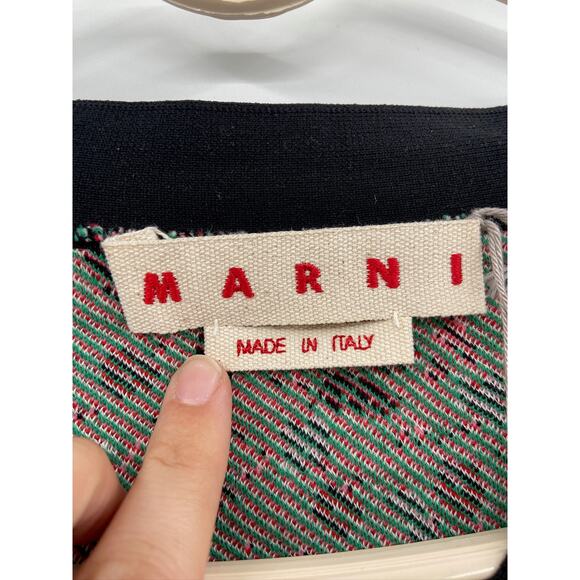 Marni Mix Jacquard Button Front V-Neck Cardigan Sweater Size 40 NWT - Picture 6 of 8